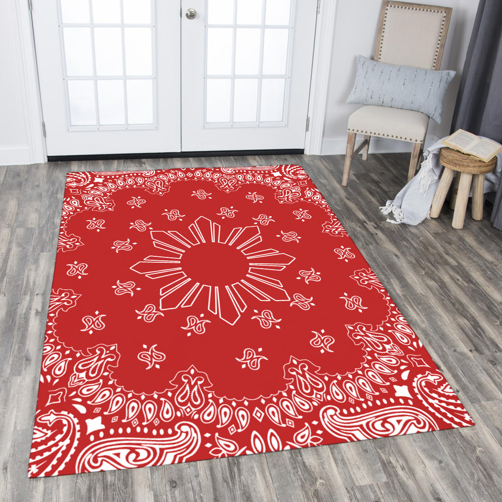 Philippines Filipinos Area Rug Sun Bandana Paisley Print Heritage