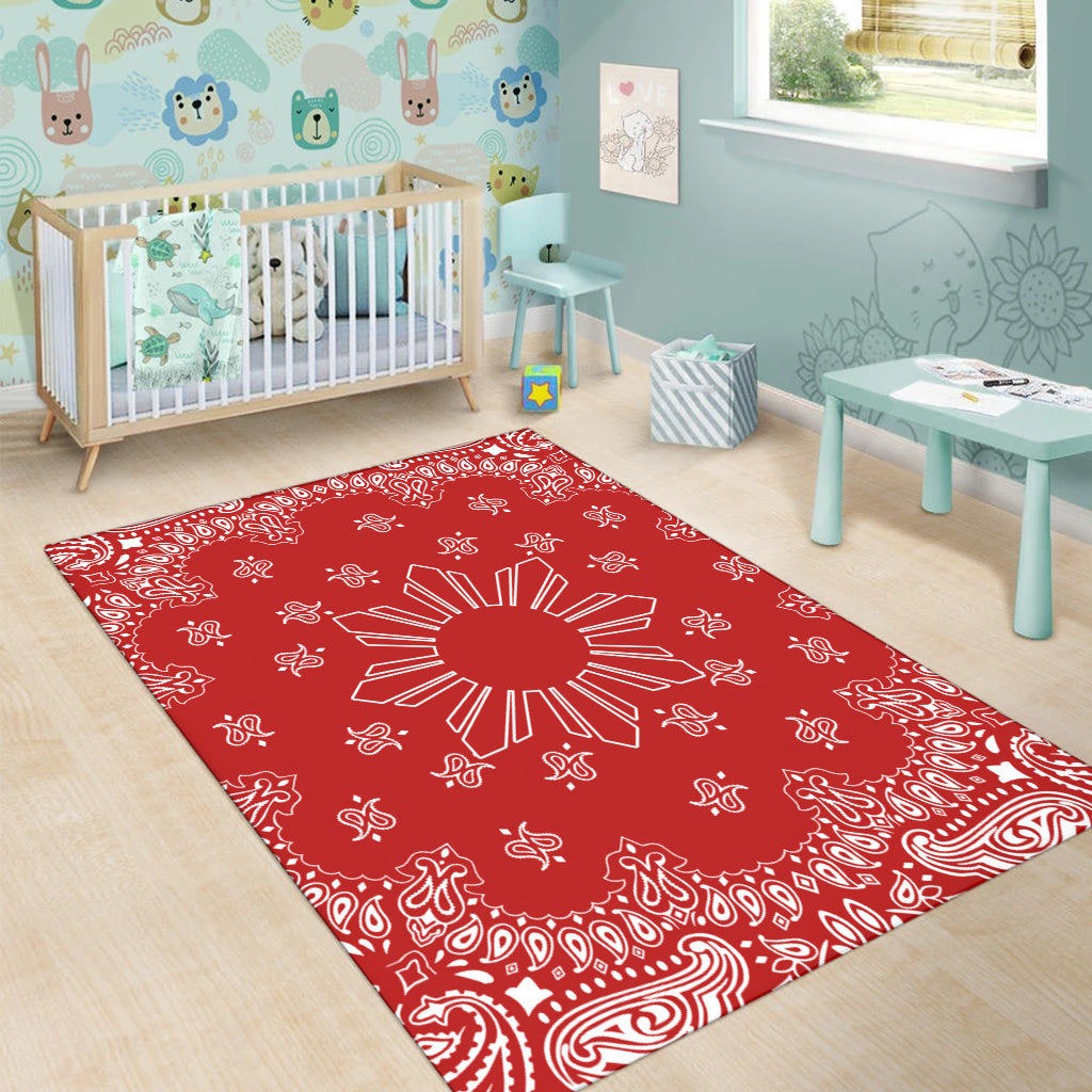 Philippines Filipinos Area Rug Sun Bandana Paisley Print Heritage
