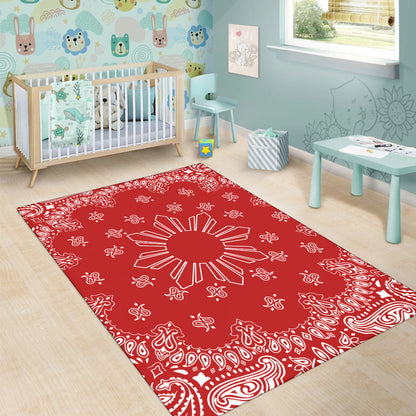 Philippines Filipinos Area Rug Sun Bandana Paisley Print Heritage