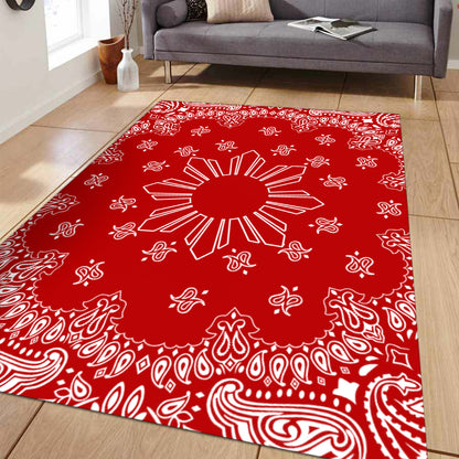 Philippines Filipinos Area Rug Sun Bandana Paisley Print Heritage