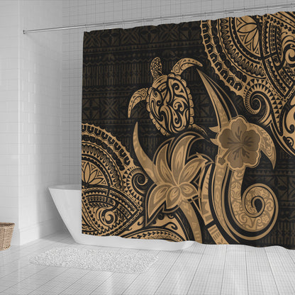 Hawaii Shower Curtain Honu Turtle Hibiscus Tribal Legacy