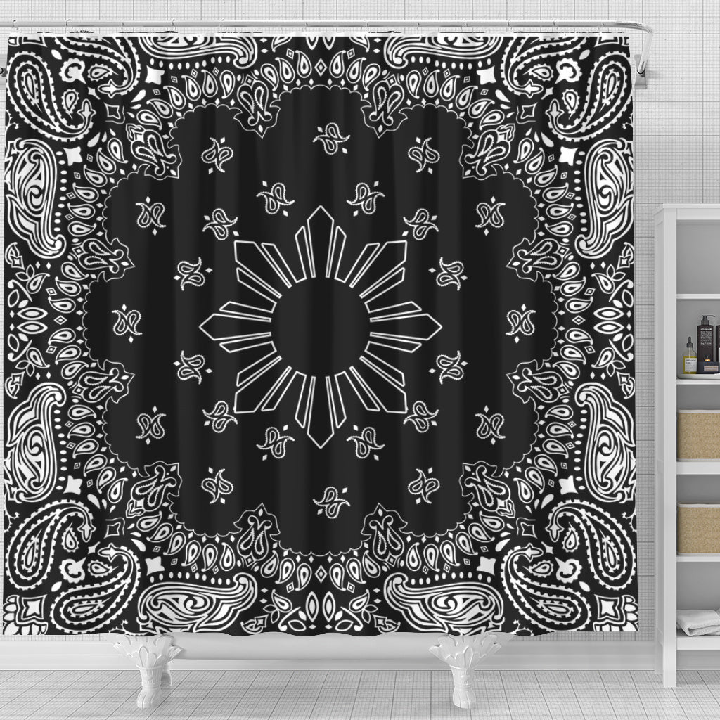 Philippines Filipinos Shower Curtain Sun Bandana Paisley Print Heritage