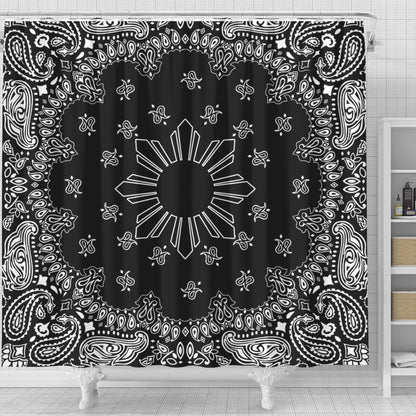 Philippines Filipinos Shower Curtain Sun Bandana Paisley Print Heritage