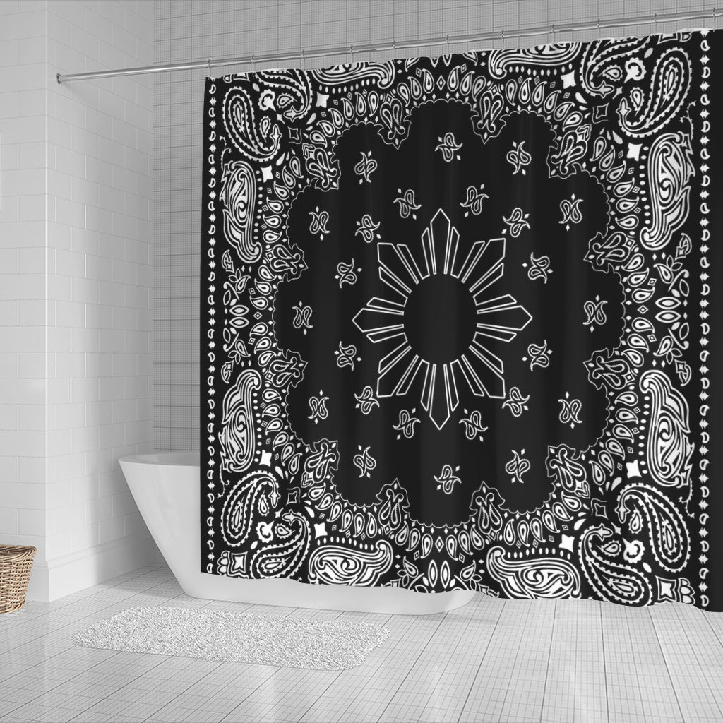 Philippines Filipinos Shower Curtain Sun Bandana Paisley Print Heritage