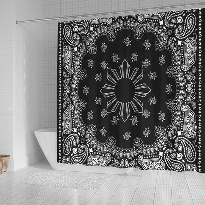 Philippines Filipinos Shower Curtain Sun Bandana Paisley Print Heritage