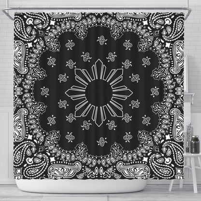 Philippines Filipinos Shower Curtain Sun Bandana Paisley Print Heritage
