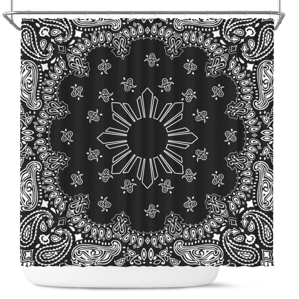Philippines Filipinos Shower Curtain Sun Bandana Paisley Print Heritage