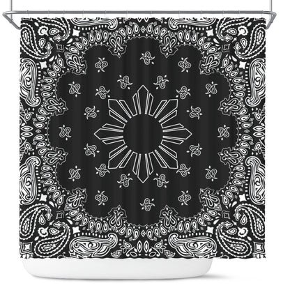 Philippines Filipinos Shower Curtain Sun Bandana Paisley Print Heritage