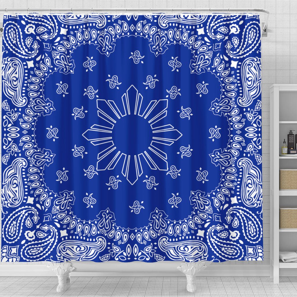 Philippines Filipinos Shower Curtain Sun Bandana Paisley Print Heritage