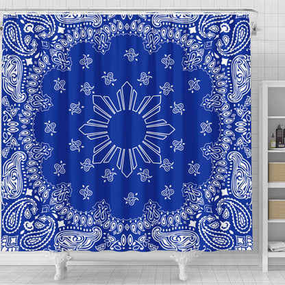 Philippines Filipinos Shower Curtain Sun Bandana Paisley Print Heritage