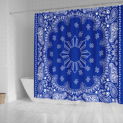 Philippines Filipinos Shower Curtain Sun Bandana Paisley Print Heritage