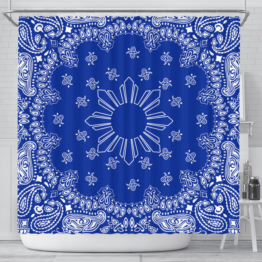 Philippines Filipinos Shower Curtain Sun Bandana Paisley Print Heritage