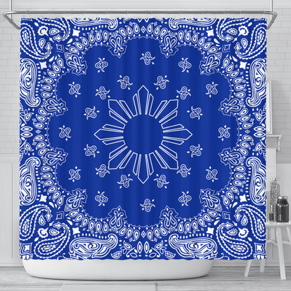 Philippines Filipinos Shower Curtain Sun Bandana Paisley Print Heritage