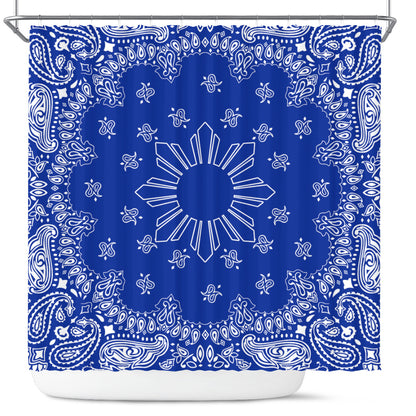 Philippines Filipinos Shower Curtain Sun Bandana Paisley Print Heritage