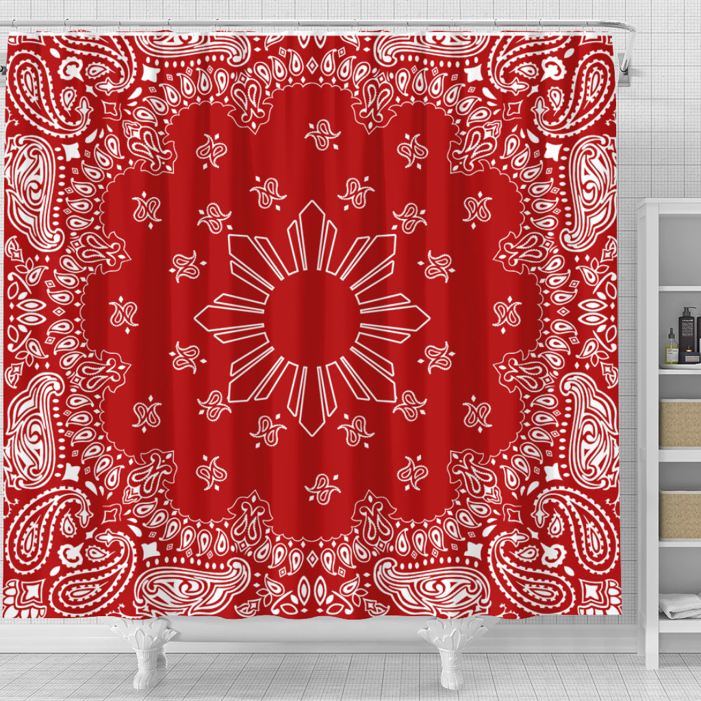 Philippines Filipinos Shower Curtain Sun Bandana Paisley Print Heritage