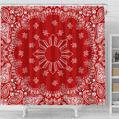 Philippines Filipinos Shower Curtain Sun Bandana Paisley Print Heritage