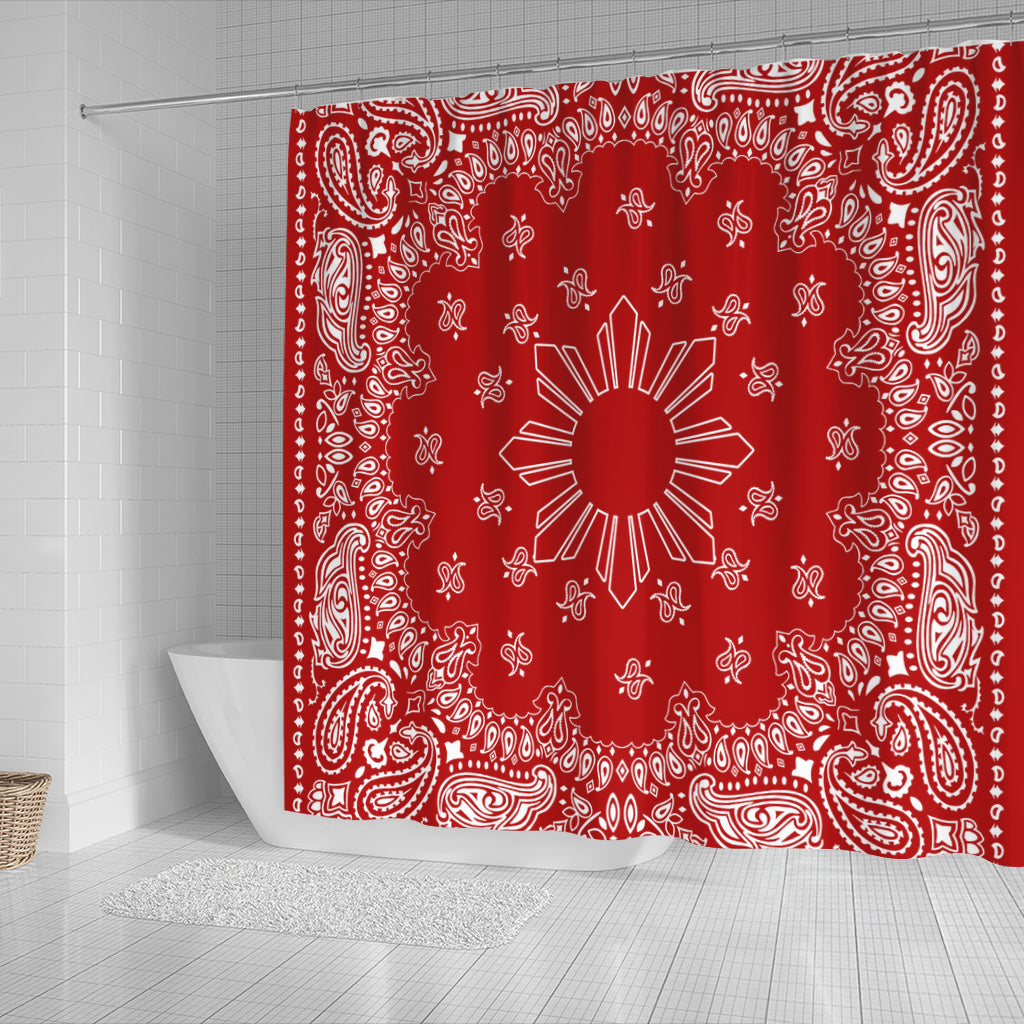 Philippines Filipinos Shower Curtain Sun Bandana Paisley Print Heritage