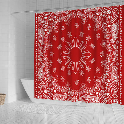 Philippines Filipinos Shower Curtain Sun Bandana Paisley Print Heritage