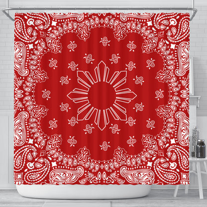Philippines Filipinos Shower Curtain Sun Bandana Paisley Print Heritage