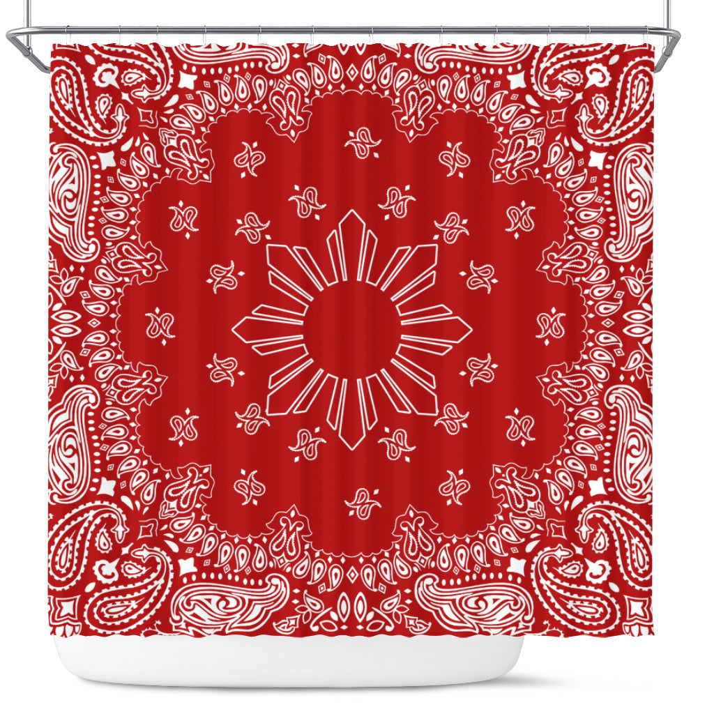 Philippines Filipinos Shower Curtain Sun Bandana Paisley Print Heritage