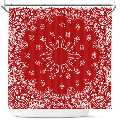 Philippines Filipinos Shower Curtain Sun Bandana Paisley Print Heritage