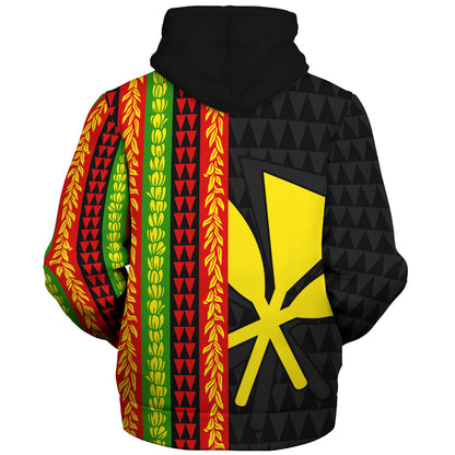Hawaii Sherpa Hoodie Flag Tribal Stripe Island Pride Style
