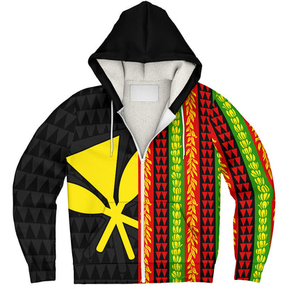 Hawaii Sherpa Hoodie Flag Tribal Stripe Island Pride Style