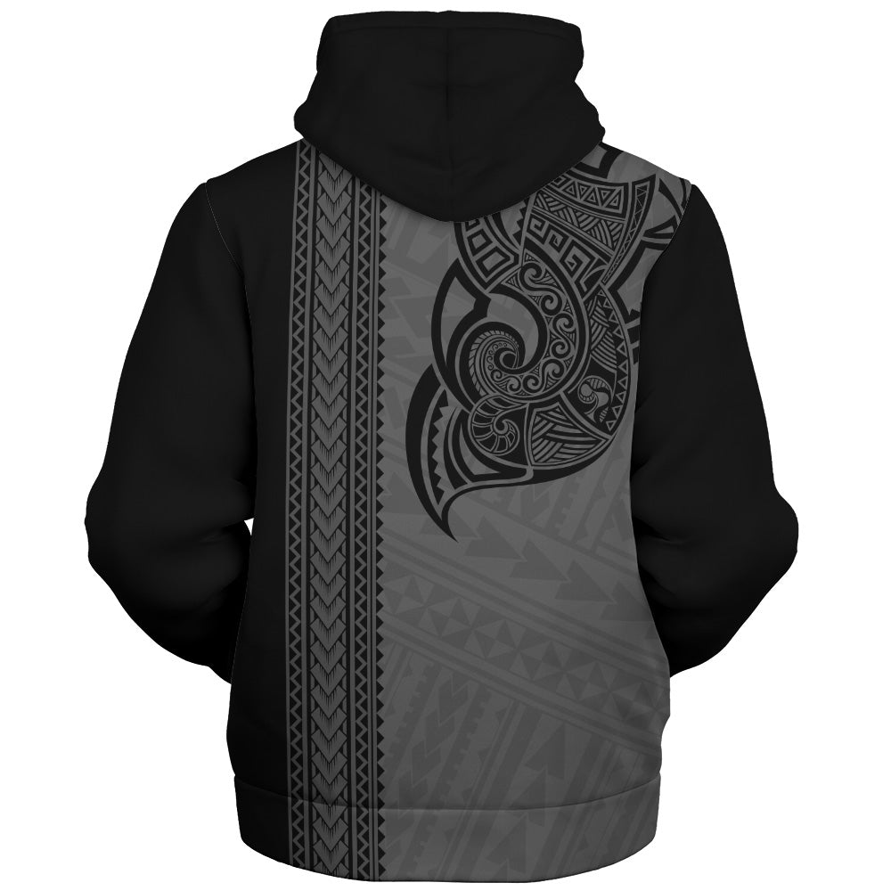 Hawaii Sherpa Hoodie Polynesia Tribal Turtle Tattoo