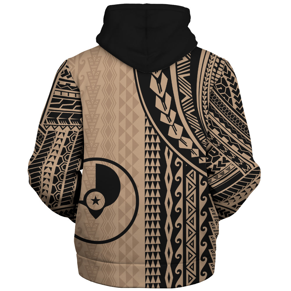 Yap State Sherpa Hoodie Polynesian Tattoo