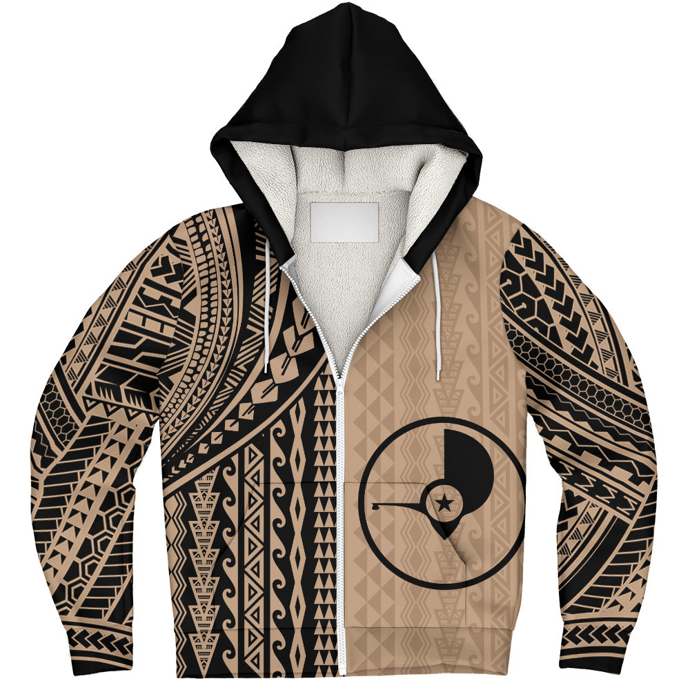 Yap State Sherpa Hoodie Polynesian Tattoo