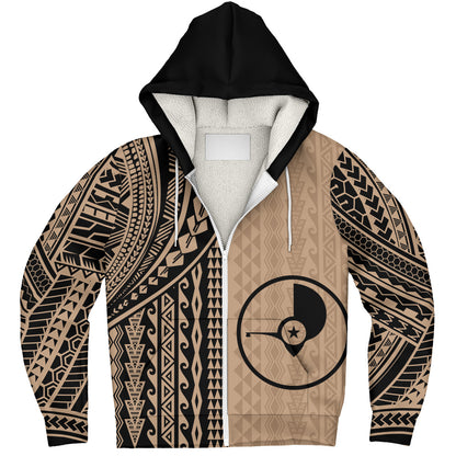 Yap State Sherpa Hoodie Polynesian Tattoo