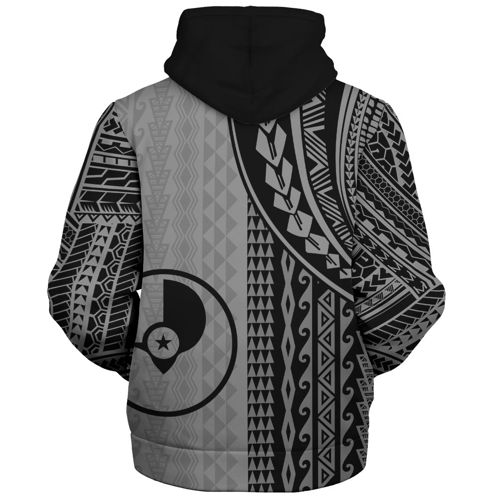 Yap State Sherpa Hoodie Polynesian Tattoo