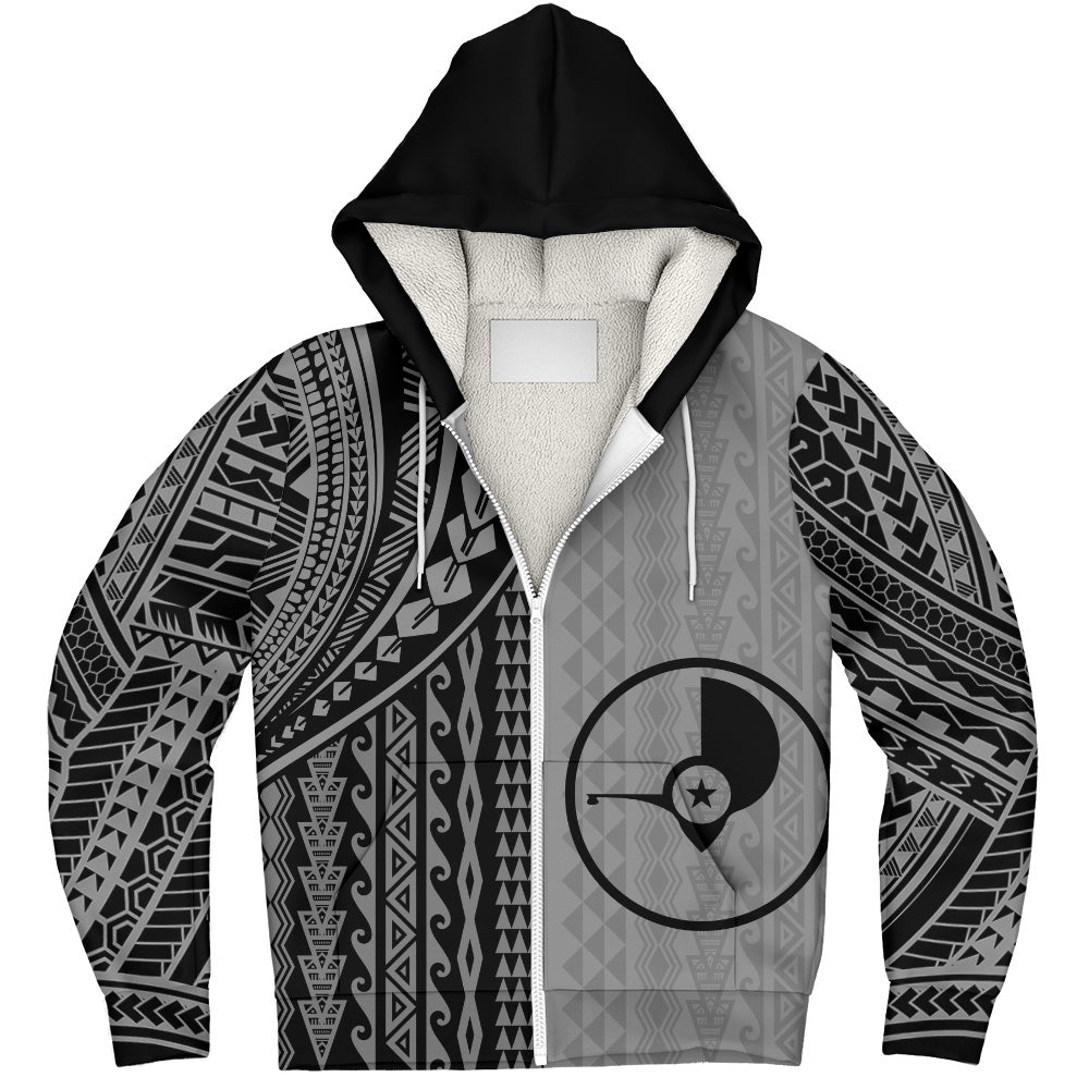 Yap State Sherpa Hoodie Polynesian Tattoo