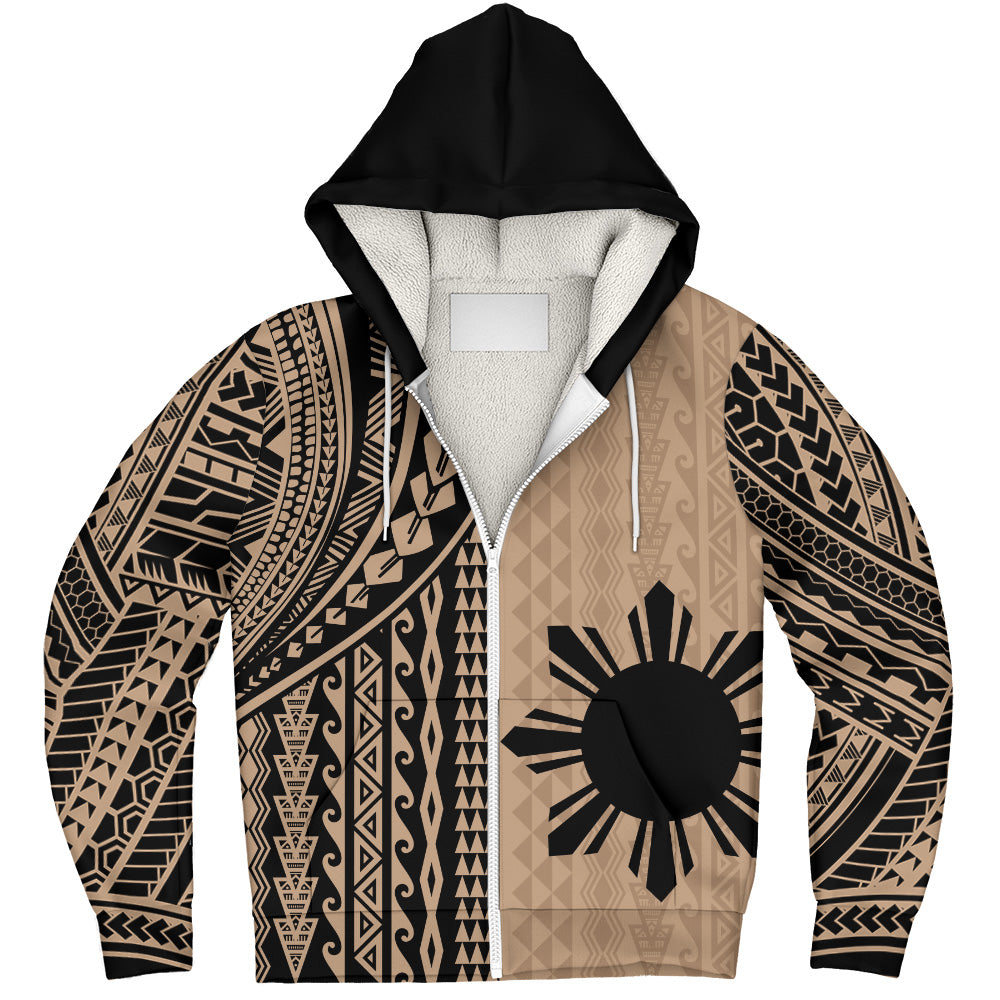 Philippines Filipinos Sherpa Hoodie Polynesian Tattoo