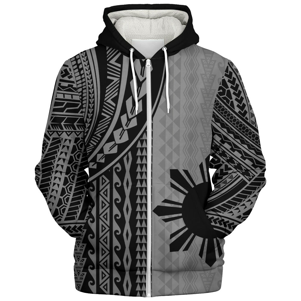 Philippines Filipinos Sherpa Hoodie Polynesian Tattoo