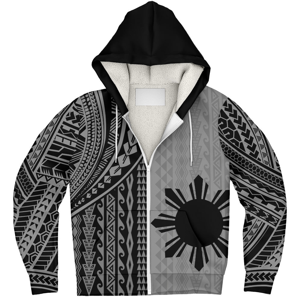 Philippines Filipinos Sherpa Hoodie Polynesian Tattoo
