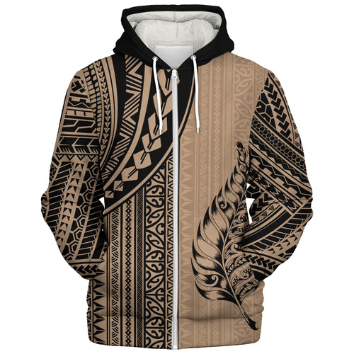 New Zealand Sherpa Hoodie Polynesian Tattoo