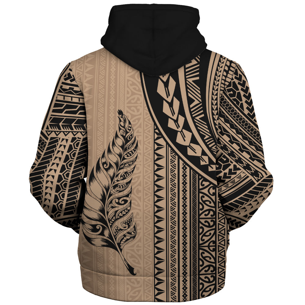 New Zealand Sherpa Hoodie Polynesian Tattoo
