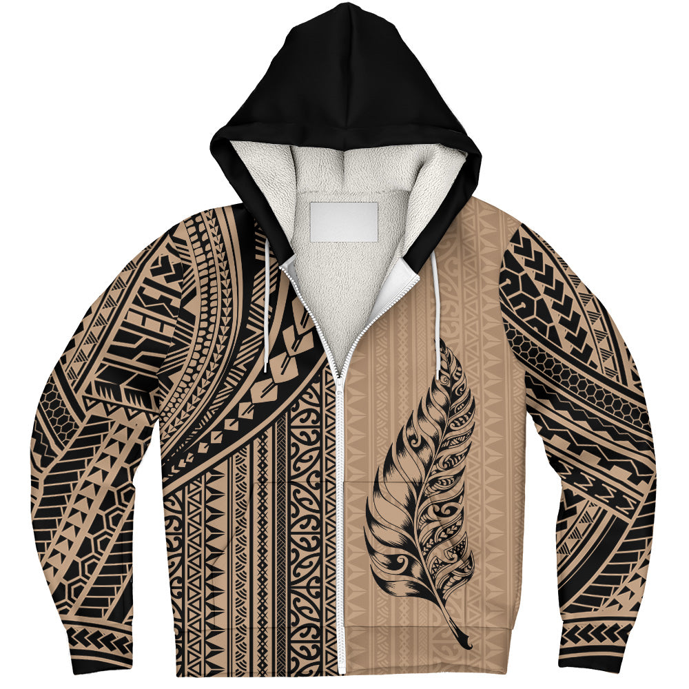 New Zealand Sherpa Hoodie Polynesian Tattoo