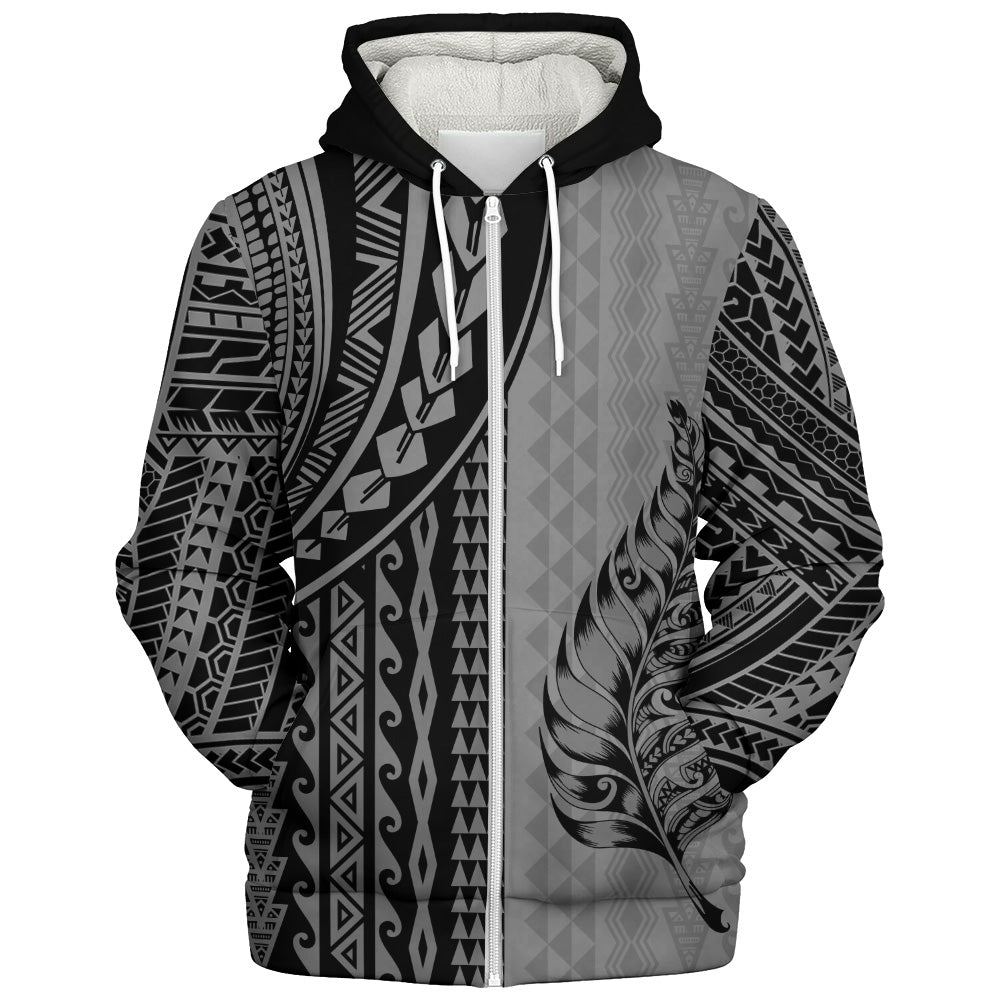 New Zealand Sherpa Hoodie Polynesian Tattoo