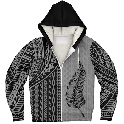 New Zealand Sherpa Hoodie Polynesian Tattoo