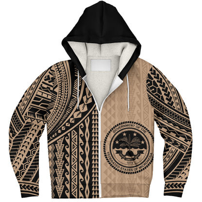 Federated States Of Micronesia Sherpa Hoodie Polynesian Tattoo
