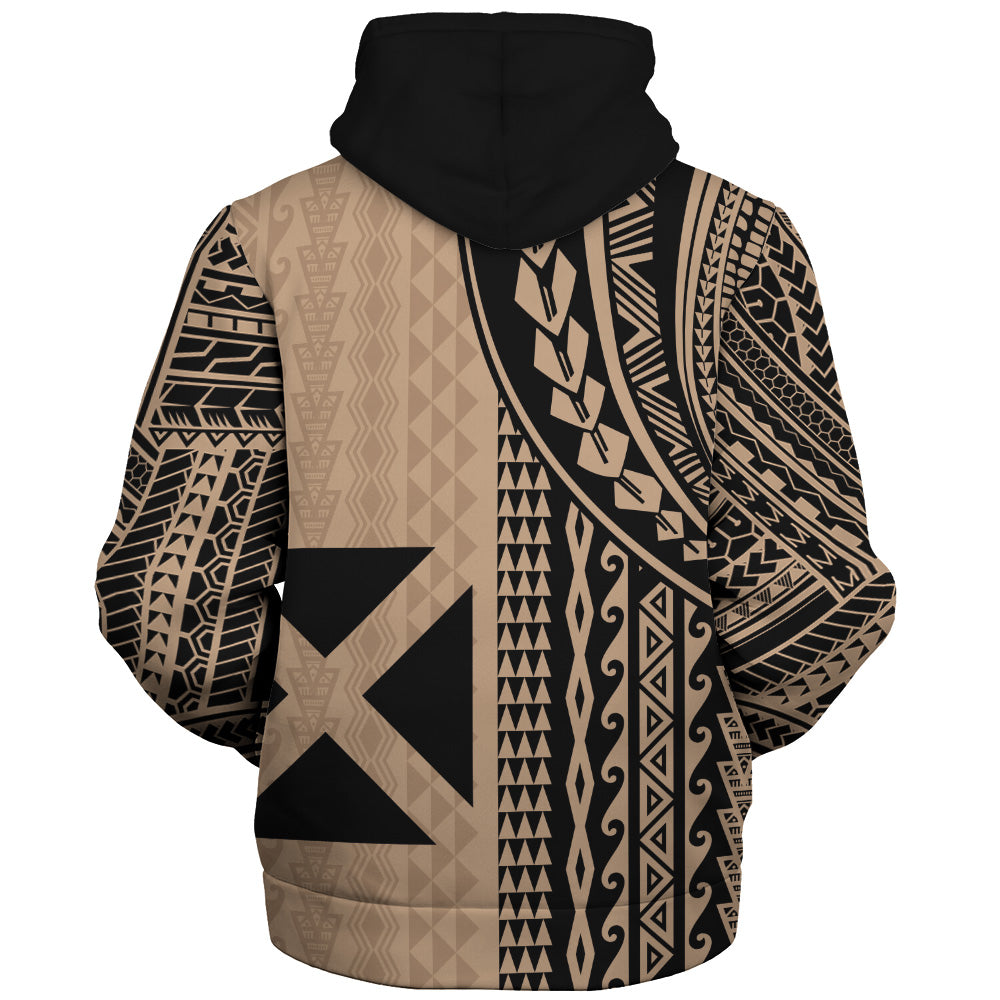Wallis And Futuna Sherpa Hoodie Polynesian Tattoo