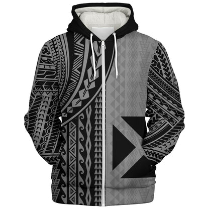 Wallis And Futuna Sherpa Hoodie Polynesian Tattoo