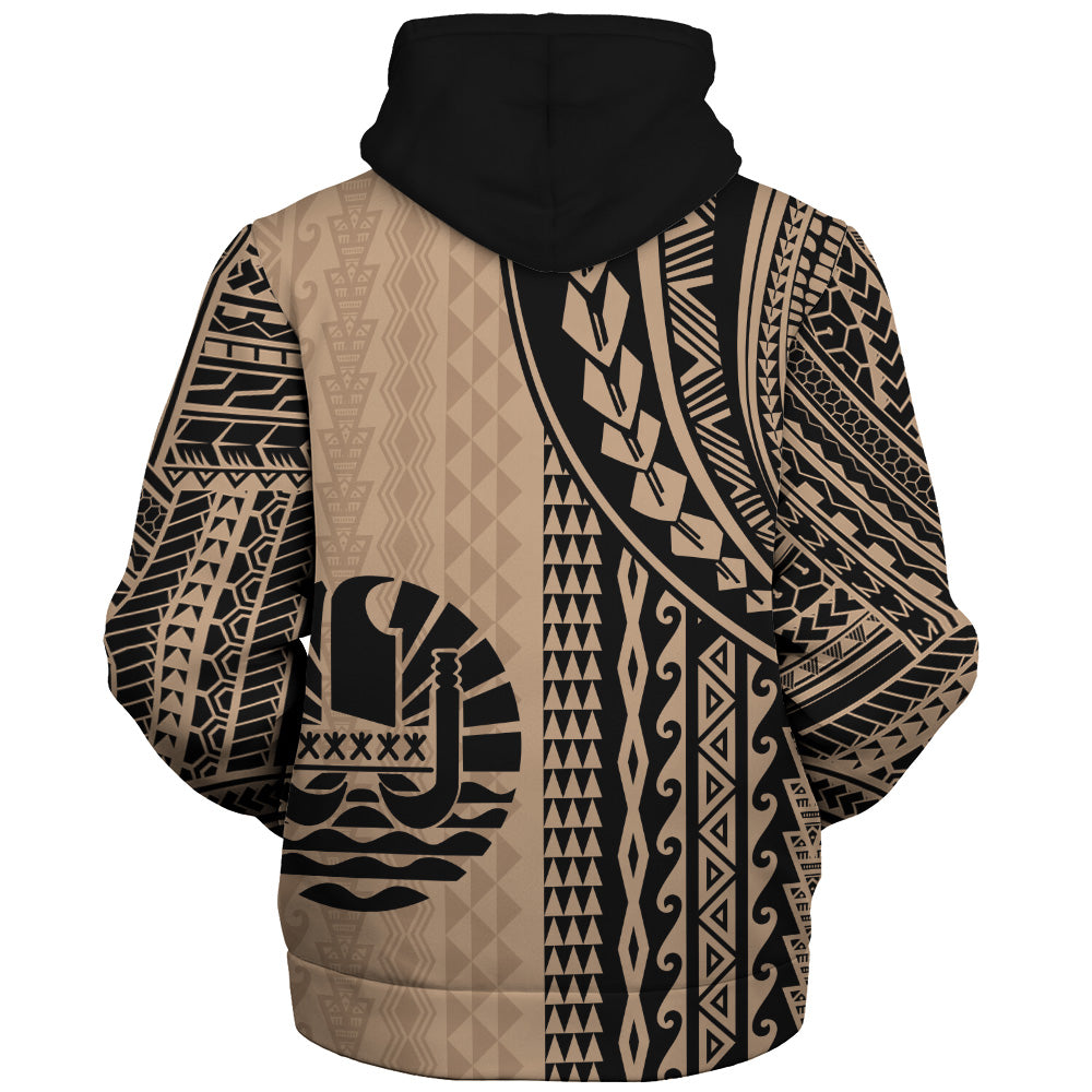 Tahiti Sherpa Hoodie Polynesian Tattoo