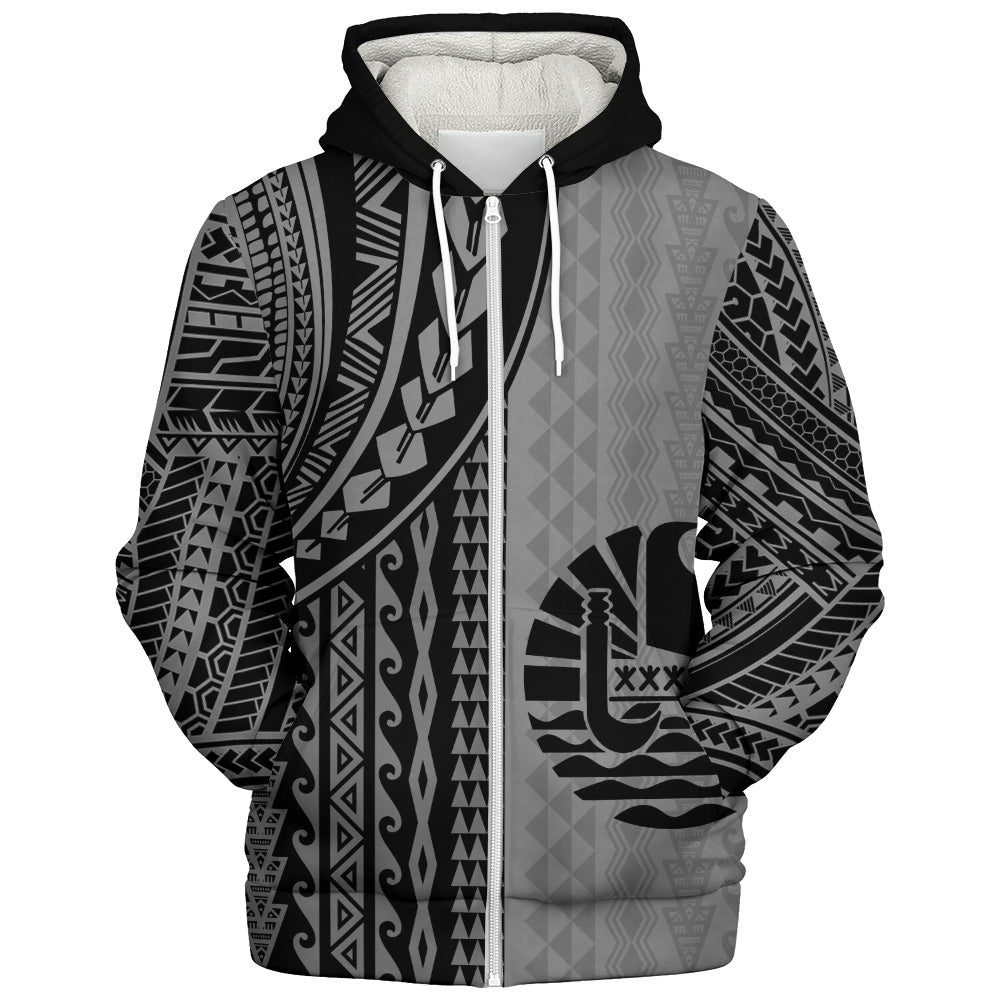 Tahiti Sherpa Hoodie Polynesian Tattoo