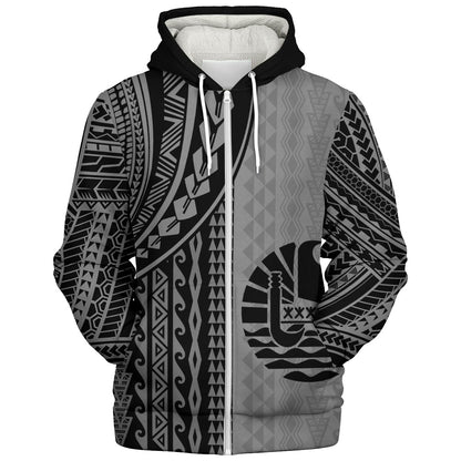 Tahiti Sherpa Hoodie Polynesian Tattoo