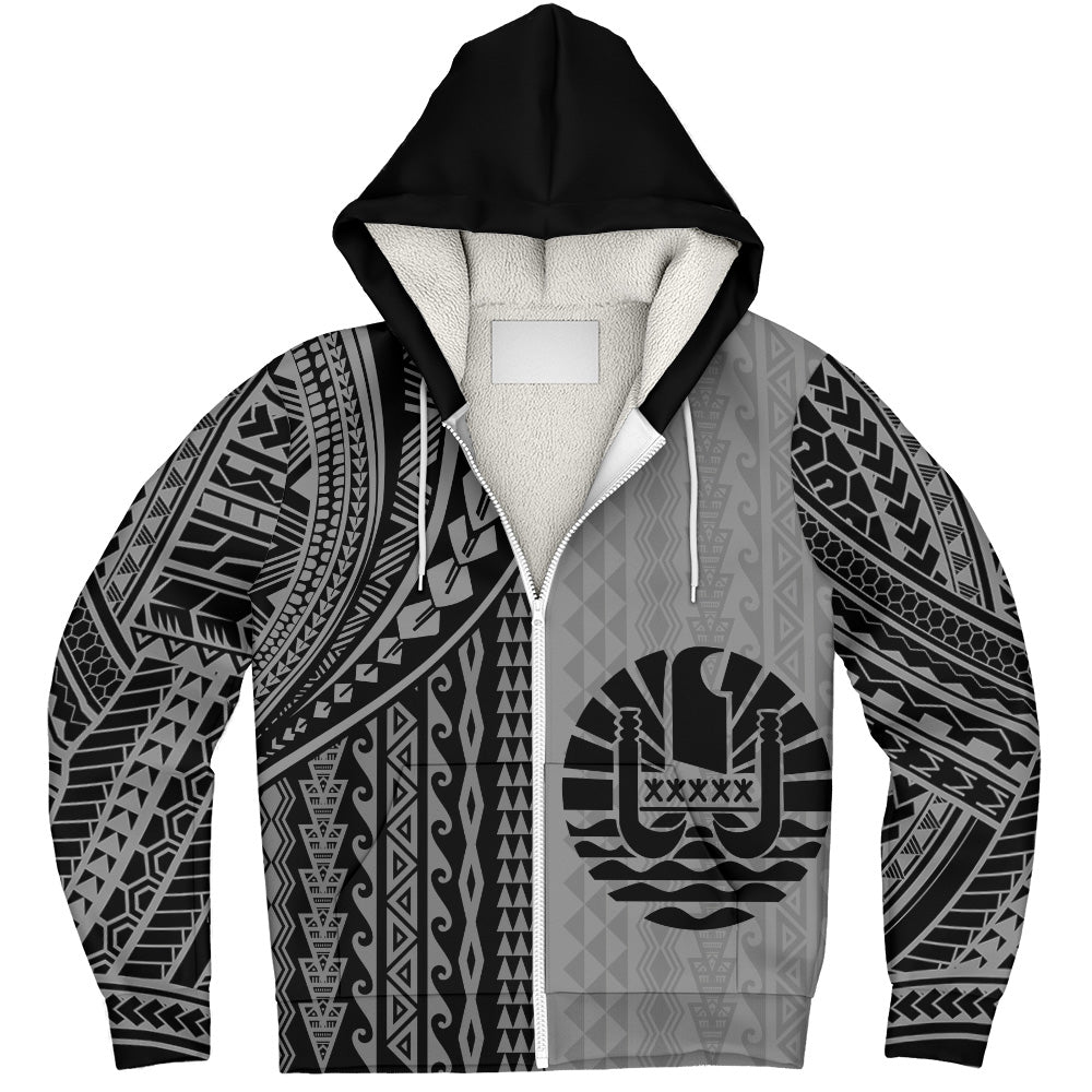 Tahiti Sherpa Hoodie Polynesian Tattoo