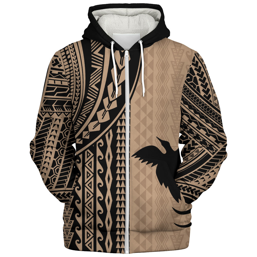 Papua New Guinea Sherpa Hoodie Polynesian Tattoo