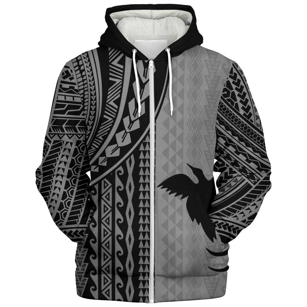 Papua New Guinea Sherpa Hoodie Polynesian Tattoo